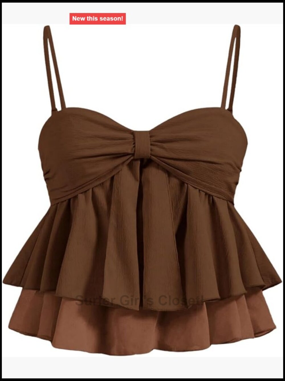 Sleeveless Sweetheart Neck Babydoll Cami Peplum Top with Ruffle Hem